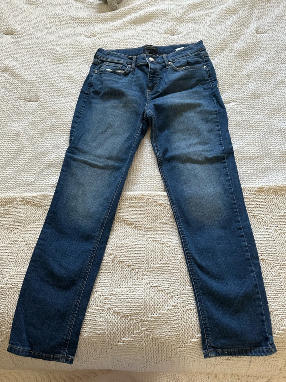 Banana Republic Straight-Leg Jeans in Dark Blue Wash